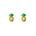 wholesale S925 Sterling Silver Gold-Plated Pineapple Stud Earrings for Women, Korean Style Fresh and Sweet Fruit Earrings E9384-0-4