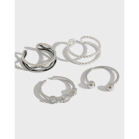 wholesale S925 Sterling Silver 777 Korean Version INS Retro Personality Adjustable Ring Women's Knuckle Ring Tail Ring Versatile Silver Ring-JT779 style Adjustable opening