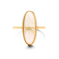 wholesale S925 Sterling Silver Japanese Light Luxury Jewelry, Simple Retro Natural Rutilated Quartz Ring Set, Generous and Elegant Hand Accessories-0-4