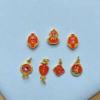 wholesale Metal S925 gold-plated Year of the Snake Talisman accessory, DIY bracelet and necklace, spacer beads, braided cord, gourd pendant 2025-Year of the Snake Four in One