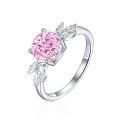 wholesale S925 Sterling Silver 2ct Flame Ice Cut Ring Design Gemstone High Carbon Diamond Women's Engagement Ring-0-4