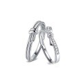 wholesale S925 Sterling Silver Maker's Minimalist Eternal Knot Couple Ring, High-End Niche Design for Valentine's Day Gift-0-4