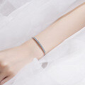 wholesale Pt950-plated S925 silver bracelet for women with Moissanite simulated diamond in an ins style-0-2