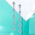 wholesale S925 Sterling Silver Moissanite Earrings Wholesale Long Tassel Earrings for Women, Ear Clips, Stud Earrings-0-0