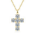 S925 Silver D Color Moissanite Cross Pendant Necklace for Women-0-3