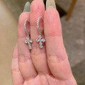 wholesale Metal material, jewelry new collection high-end diamond-encrusted cross earrings, lightweight luxury style, elegant and minimalist ear accessories-0-0