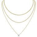wholesale S925 silver thick chain luxury high-end gold ins stylelayered moissanite necklace-0-4