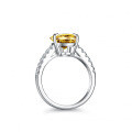 S925 Sterling Silver Moissanite Women's Ring, Extravagant Champagne Yellow Pear Cut 4 Carat-0-1