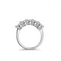 S925 Silver Moissanite Ring Women's Five-Star Princess Crown Stackable Band-0-1