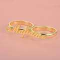 wholesale High-quality metal personalized name ring with two-finger advanced design, a best-selling cross-border gift-0-1