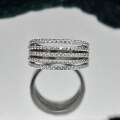 wholesale S925 Sterling Silver European and American Five-Row Inlaid Diamond Full Diamond Ins Style Fashion Commuter Ring-0-0