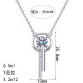 S925 Sterling Silver Moissanite Women's Necklace with Minimalist Tassel Pendant-0-3