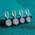 S925 Silver Moissanite Octagonal Ear Studs, Elegant Luxury Holiday Gift-0-1