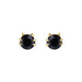 wholesale S925 Silver Hypoallergenic Earrings, Super Minimalist Cute Little Cat Black Zircon Stud Earrings for Drop Shipping-0-1