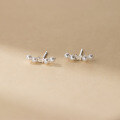 wholesale S925 Sterling Silver Small Unique and Chic Ins Fashion High-end Butterfly Bead Stud Earrings M05852-0-2