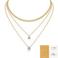 Metal French Three-Layer Long Layered Necklace for Women, Summer Minimalist Ins Style Fade-Resistant Luxury Niche-0-5