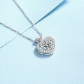 wholesale Metal Material New Love One Carat Moissanite Necklace for Women Romantic Confession Small Design Heart-shaped Collarbone Chain Wholesale-0-2