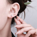 S925 Silver Hip-Hop Style Inlaid Stud Earrings for Cross-Border-0-2
