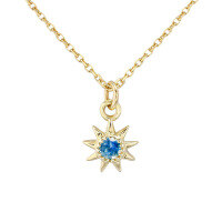 wholesale 14k gold Artini Jewelry June new fashion minimalist deep citrine peridot sky blue London blue necklace-Peridot Cross Chain 14k