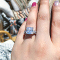 S925 Sterling Silver Clearance Ring with Zircon, Small Red Book Hot Seller-0-2