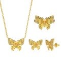 wholesale S925 Sterling Silver INS Style Butterfly Earrings Necklace Ring Set for Women, Premium Minimalist Delicate Jewelry-0-6