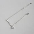 wholesale S925 Sterling Silver ST130 Korean-style Geometric Pendant Bracelet with Zirconia for Women, Exuding a Fresh and Elegant Charm-0-1