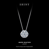 Metal Pendant Sunflower Necklace, Ins Style Hot Seller, Wholesale for TikTok.-S925 sterling silver + 50 points Moissanite