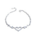 wholesale S925 Silver Zircon Heart Bracelet, Korean Style Fashion Minimalist Ladies Jewelry Wholesale from Source Factory-0-4