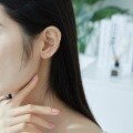 wholesale S925 Silver New Korean Minimalist Style Ear Climber for Women, Versatile and Inlaid with White Zircon, Wholesale from Manufacturer-0-1