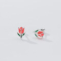 wholesale S925 Sterling Silver Tulip Thread Earrings Ins Style Design Minimalist Niche Exquisite Ear Jewelry M04337-0-7