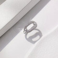 wholesale S925 Sterling Silver Flash Zirconia Circle Ring for Women, Fashionable and Unique, European and American Style, Luxurious Minimalist Cross-Border Pinky Ring-0-5