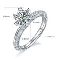 wholesale 925 Sterling Silver 1-Carat Moissanite Women's Ring High-End Quality Six-Prong D-Grade Moissanite Diamond Ring Wholesale-0-4