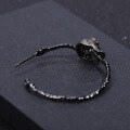 wholesale 925 Silver Designer Gothic Dark Retro Style Skull Ear Stud Halloween Accessory Gemstone Inlaid Earrings-0-3
