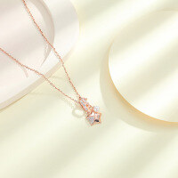 wholesale Sterling Silver Star Necklace for Women, Versatile Small Design with a Sense of Luxury, Gift for Girlfriend, Choker Chain Wholesale-tl012253-rose gold 925 silver