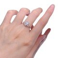 wholesale S925 Silver New Style Simulated Diamond Cut 6*6 Heart-Shaped Ring for Women, Minimalist and Elegant Diamond Ring, Drop Shipping-0-4