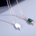 wholesale S925 Sterling Silver Ice Cream Necklace, Fashion Minimalist Ins Style Small Design Collarbone Chain for Best Friend-0-0