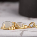 wholesale Antique gold-plated pure silver with certified S925 Hetian jade inlaid gourd pendant collarbone necklace, antique style jade pendant-0-3