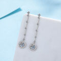 wholesale S925 Sterling Silver Moissanite Earrings, Fashionable and Versatile, Simple Urban Stylish High-End Layered Holiday Gift for Girlfriend-0-1