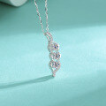 wholesale S925 Sterling Silver Moissanite Single 03ct Diamond-Studded Bean Pod Necklace Fashion Minimalist Light Luxury Collarbone Chain Wholesale-0-1