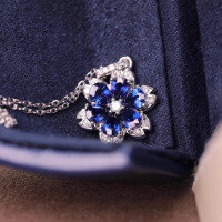 wholesale S925 sterling silver floral necklace, elegant and sophisticated, versatile for daily wear, women's collarbone chain-BX0033-White Gold>925 Silver