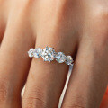 925 Silver Moissanite D Color Ring, Genuine Stackable Ring for Women, Cross-Border Hot Seller-0-1