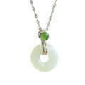 wholesale Wholesale of Metal Material Natural Jade Peace Ring Pendant Necklace for Women, Hanfu, Qipao, Literary and Retro Style Hetian Jade Jewelry-0-4