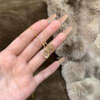 wholesale S925 Sterling Silver Japanese Retro Lace Double Pendant Necklace Sweet Dragon Heart Same Style Exquisite Ladies Collarbone Chain-Gold 925 silver