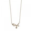 wholesale 925 Sterling Silver Bow Necklace Double Layer Summer Luxury Niche Design Stackable Collarbone Chain New-0-3