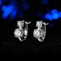 S925 Sterling Silver Moissanite Cross-Border Stud Earrings, Classic Four-Prong-0-0