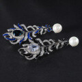 wholesale S925 silver new stylish high-end designer brooch with retro luxury gemstone and shell pearl inlays-0-4