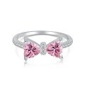 wholesale S925 Sterling Silver Cross-Border Women's Ring with 8A Ice Flower Zircon, Sparkling Pink Geometric High-Carbon Diamond, Fresh and Sweet-0-15