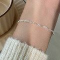 wholesale S925 Sterling Silver Fresh and Sweet Ins Style Personalized Smooth Diamond Interlocking Bracelet S7182-0-1