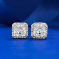 wholesale Metal material new simple 7*7 snowflake cut stud earrings INS earrings jewelry-0-5