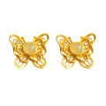 wholesale Gold-plated 925 silver new Chinese-style filigree butterfly inlaid with Hetian jade earrings, studs, and palace-style ear accessories-0-4